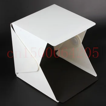 

Mini Folding Studio Diffuse Soft Box With LED Light Black White Background Photo Studio Accessories