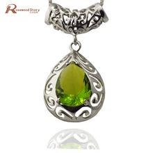 Роскошные Брендовые женские ювелирные изделия 925 стерлингового серебра ожерелье Подвески культивированный Перидот кулон подарки для леди