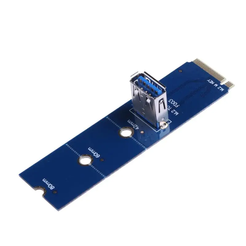 NGFF M.2 to USB 3.0 PCI-E Riser Card M2 M Key Motherboard to USB3.0 Extender Raiser Adapter for 2242/2260/2280 for BTC Mining