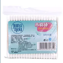 10X100 ШТ. Чистого Хлопка Тампоны С Двойной Головкой деревянной Палкой Ватные Тампоны Придерживайтесь/Ватные палочки/наушники Qtips Уха Чистый Ювелирные Изделия Чистым