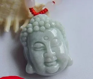 

Authentic original rock of pale green Pure manual sculpture tathagata head pendant necklace charm men's and women's style