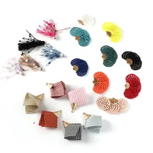 6-10 шт, Модные Разноцветные Подвески в виде листьев цветка из шелка и полиэстера, подвески с кисточками для самостоятельного изготовления сережек, ювелирных изделий