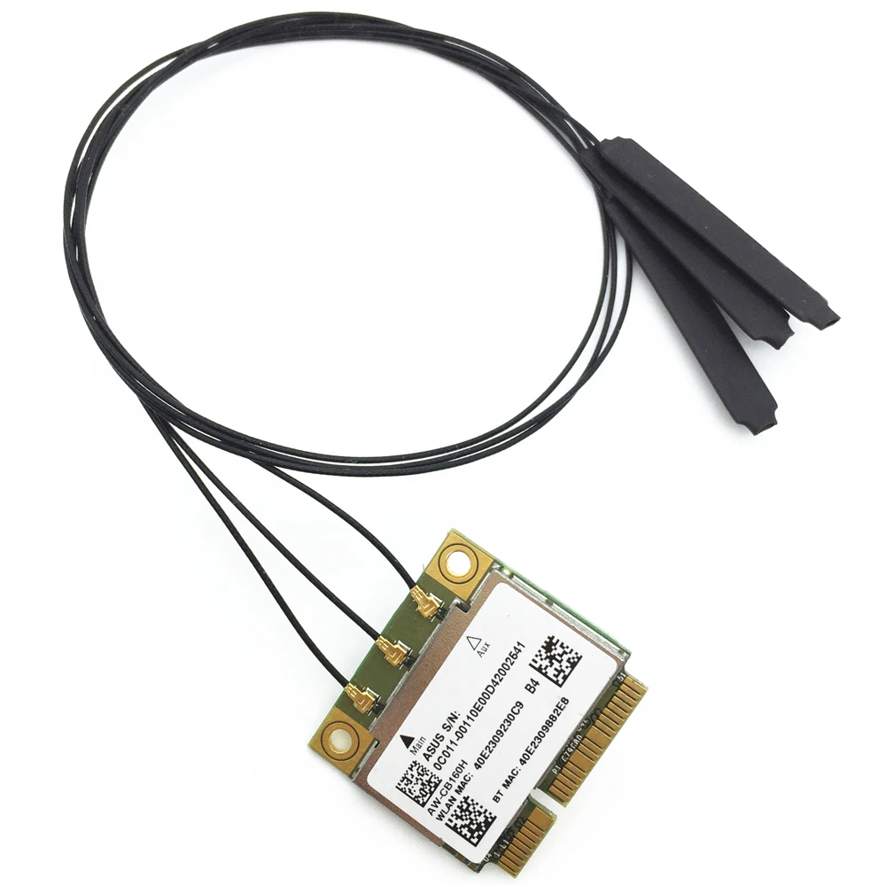 40cm MHF4 Antennas + AWCB160H BCM94360HMB BCM94360 Half Mini PCI