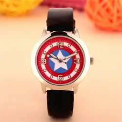 Новинка 2019 года капитан Америка часы модные кварцевые Дети Детские часы обувь для мальчиков девочек Наручные часы для студентов