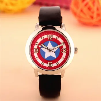 

2019 New Captain America Watch Fashion Watches Quartz children Kids Clock boys girls Students Wristwatch