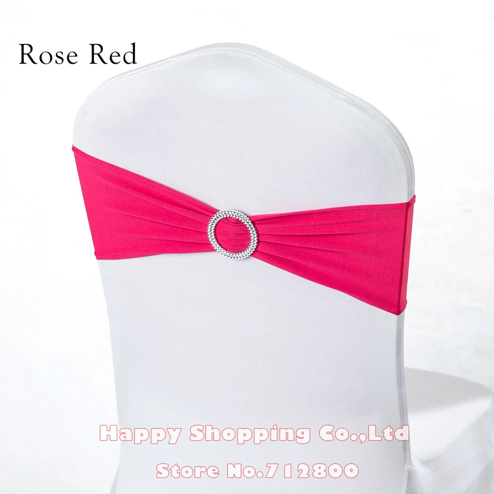 Оптом свадебный стул Декор-покрытие ленты спандекс лайкра для свадебной вечеринки стул именинника украшения 100 шт./партия - Цвет: 22 Rose Red