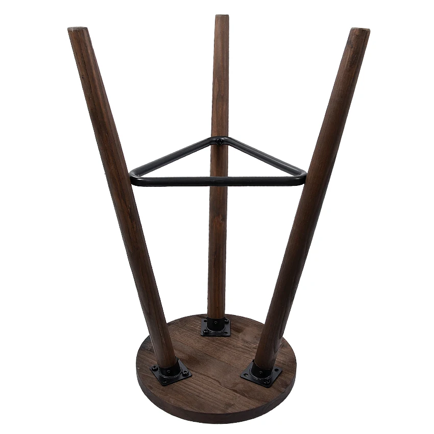 Промышленный винтажный антикварный барный стул высота 66,5 см круглое сиденье деревянный Лофт стиль мебель барный стул 3 ноги твердой древесины
