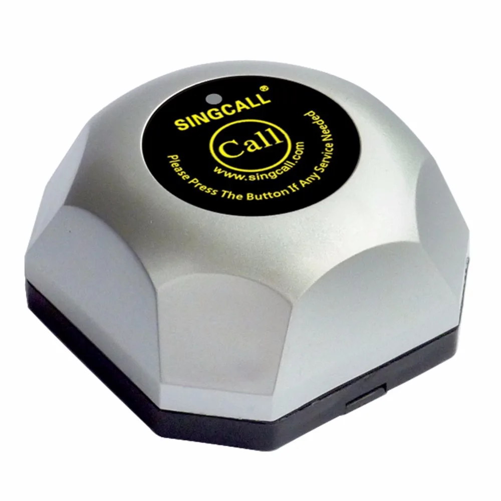SINGCALL Restaurant, Coffee Shop, Hospital Calling System, 1 Fixed Receiver with 5 Wireless Calling Single Buttons