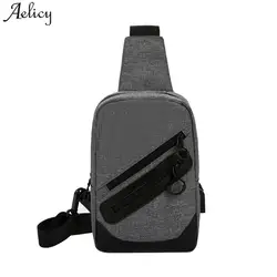 Aelicy человек моды сумка-мессенджер Повседневное груди мешок с USB Crossbody Back Pack Для мужчин мужская сумка многофункциональный небольшая