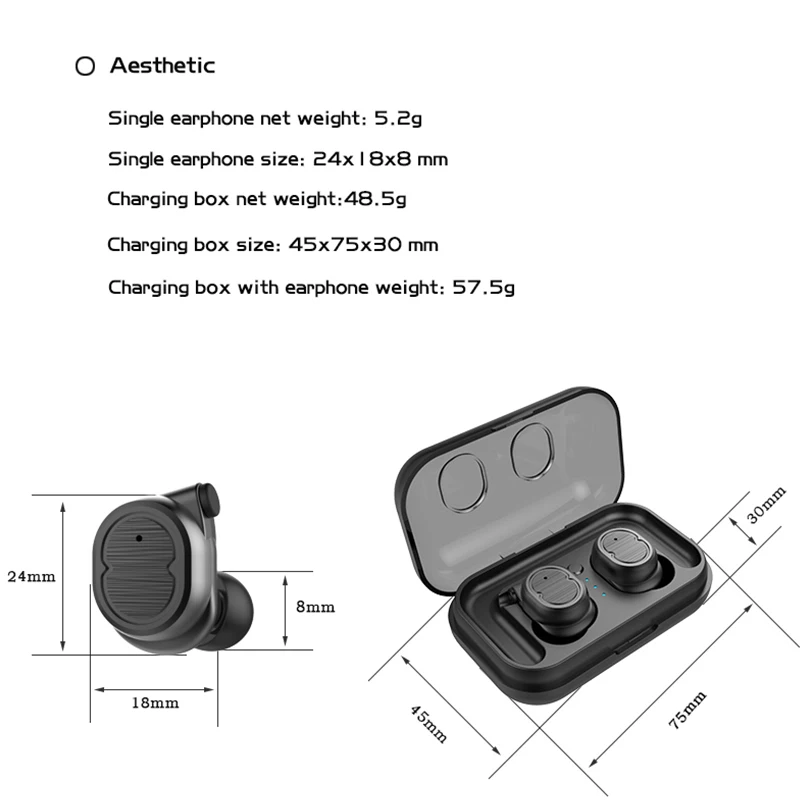 Наушники вкладыши TWS Bluetooth V5.0 наушники сенсорный Управление Hi Fi стерео