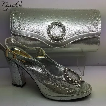 

Summer Latest Design Elegant Shoes And Bag Set For Church Dress PU With Rhinestone Shoes And Bag Set Size 37-42 On Sale BL285C