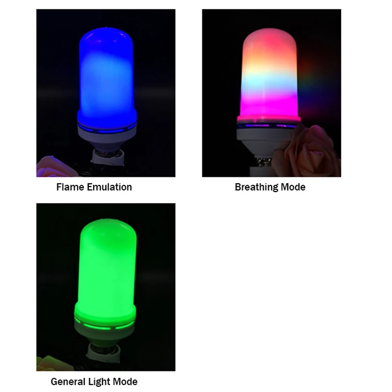 Светодиодная лампа эмуляция пламени AC 85 265 в 110 В 220 E27 3 Вт Bule Rgb лампочки с эффектом