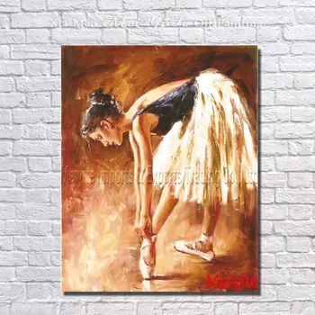 

The latest ballet girl modern Handmade figure Oil Painting wall art on Canvas for living Room home Decor Picture no frame
