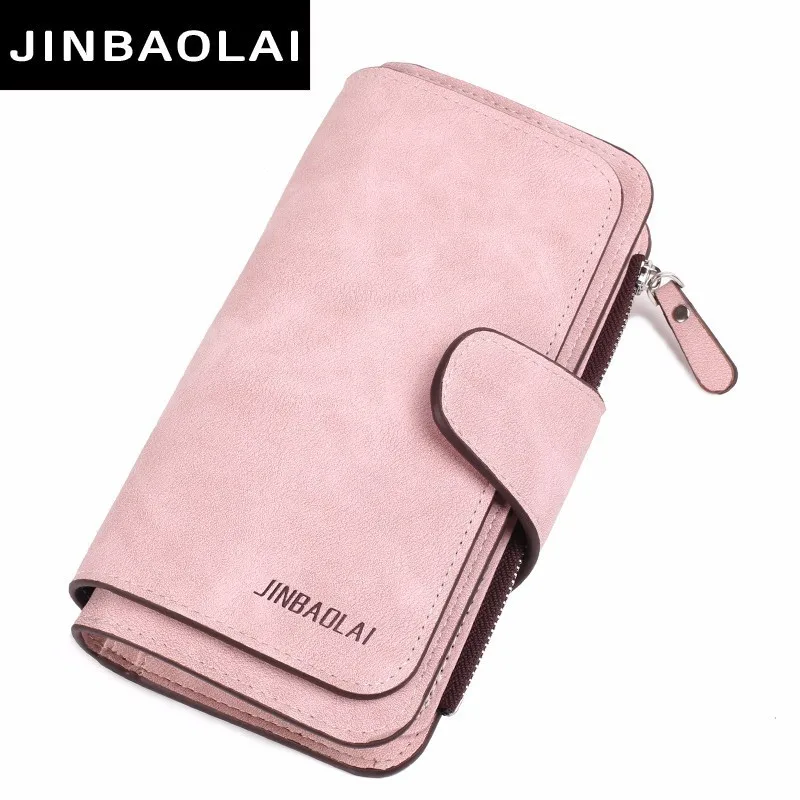 

2018 New Fashion Women Wallets Drawstring Nubuck Leather Zipper Wallet Women's Long Design Purse Nubuck Leather Hasp Clutch