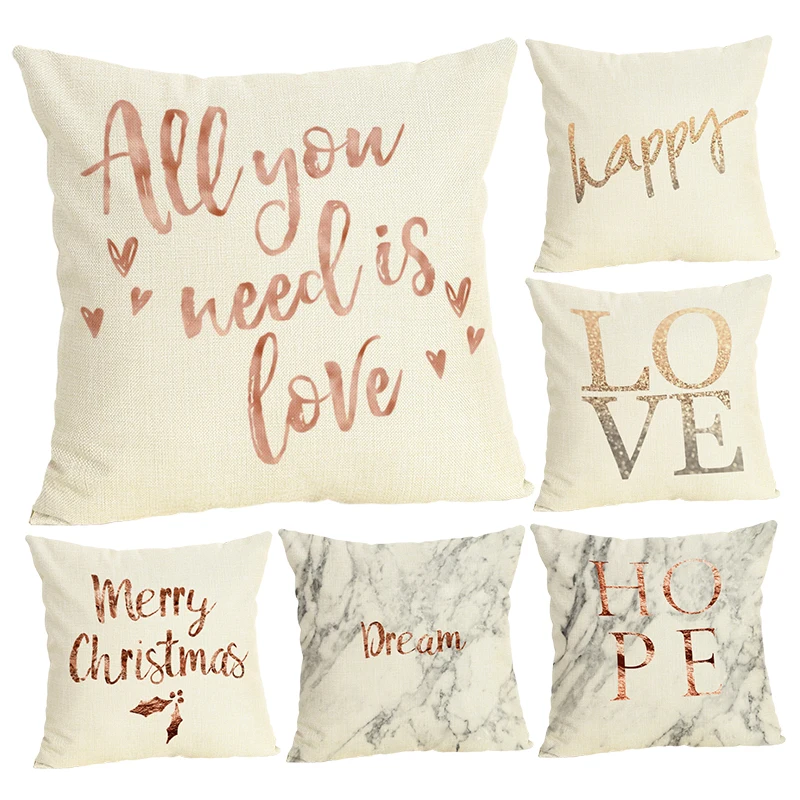 

New Cushion Cover Home&Car Decor Pillowcase Alphabetic text Pillows Home Decorative Cushion Cover Housse De Coussin