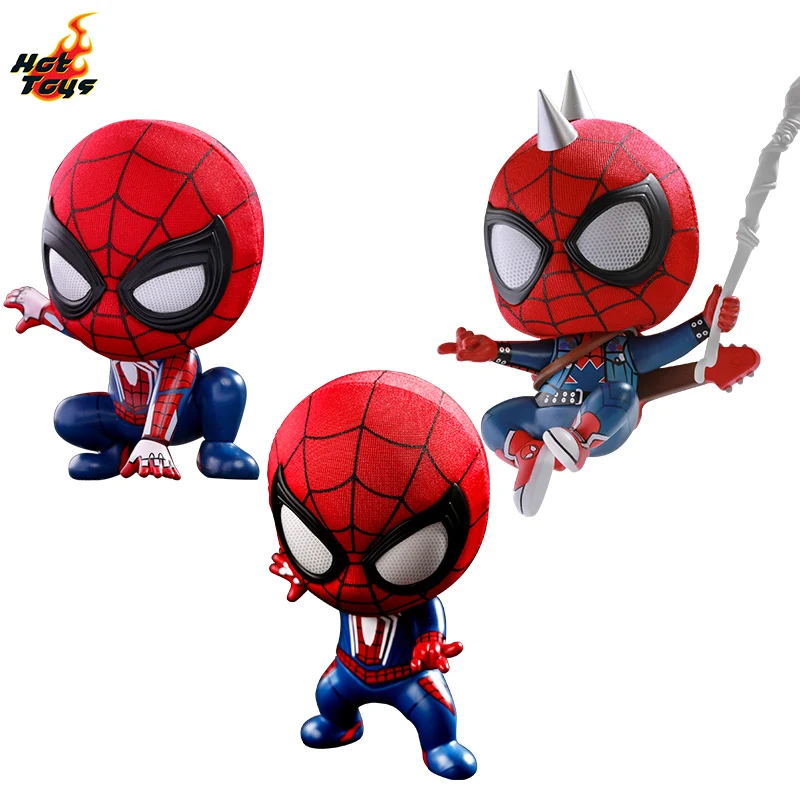 

HT Hot Toys COSBABY Spiderman Crouching Version Punk Version Vinyl Collection Statue for Car Decration