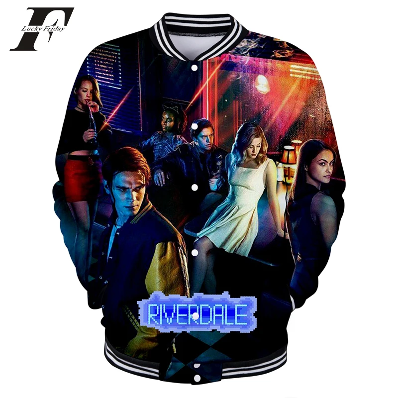 2081 куртка с капюшоном Riverdale бейсбольная 3D бомбер Женская/мужская осенне зимняя