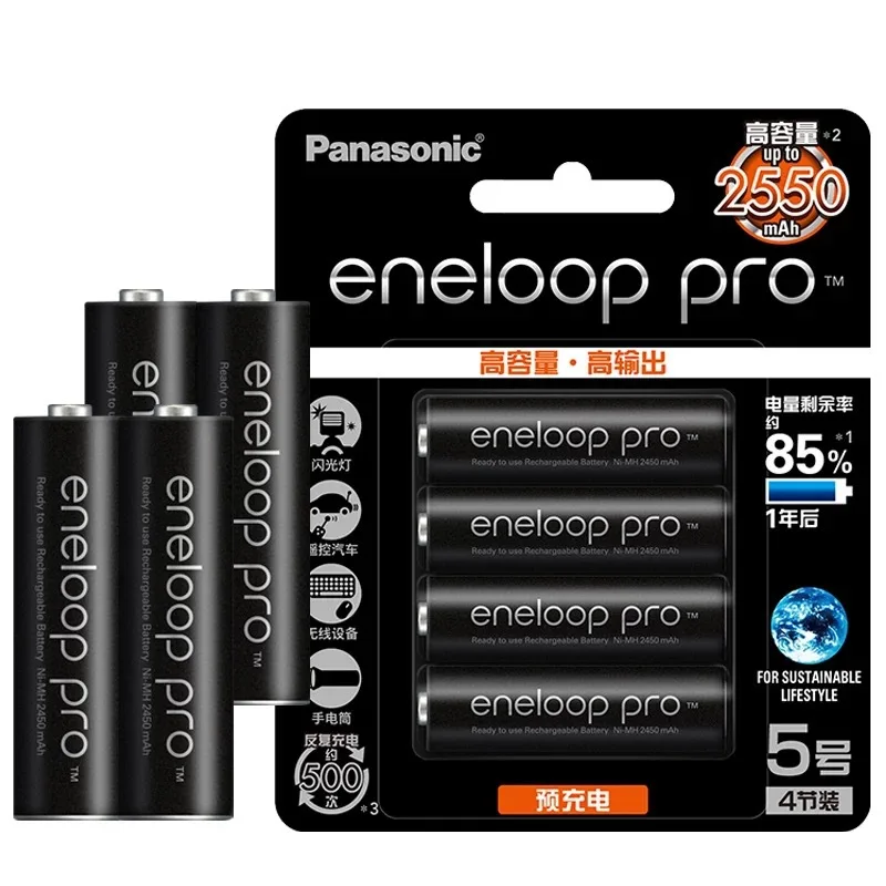 8 шт./лот Panasonic Eneloop Оригинальная батарея Pro AA 2550mAh 1,2 V Ni-MH камера игрушка-фонарик предварительно заряженные аккумуляторы