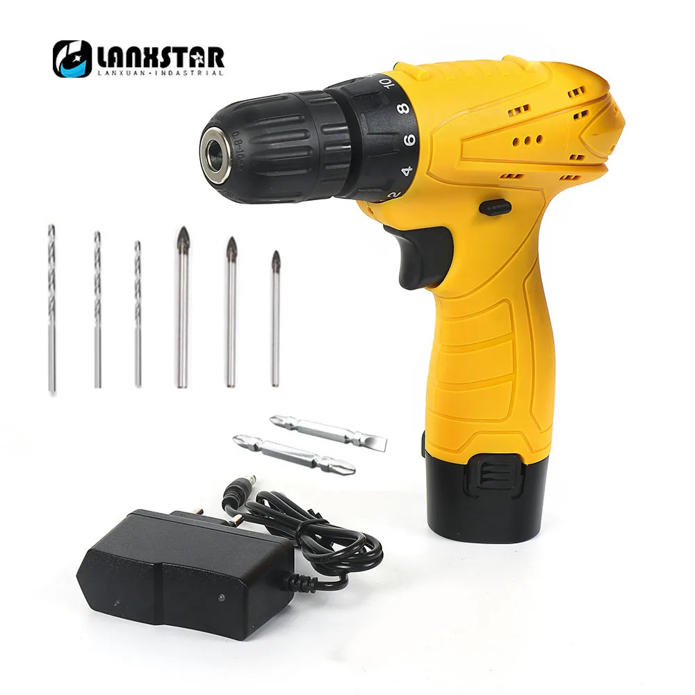 LANXSTAR 12V Electric Drill Cordless Drills Woodworking Screwdrivers