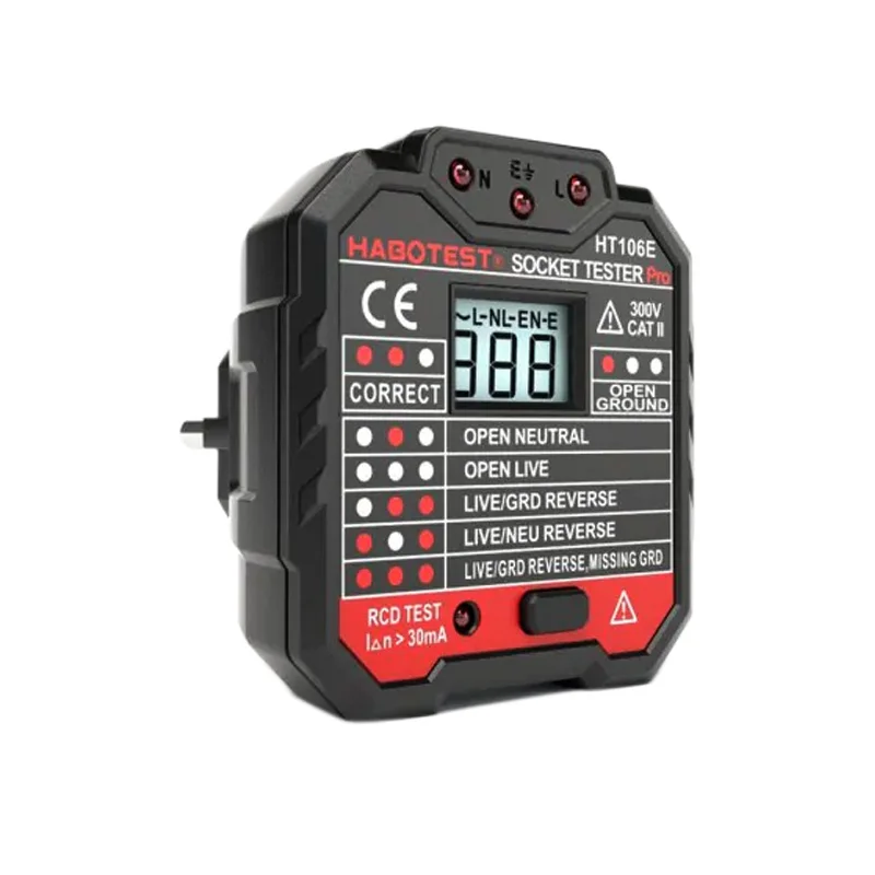 

Professional RCD Leakage Switch Detector Socket Tester with LCD Screen MDJ998