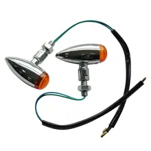 2x Silver Turn Signal Bullet Light Lamp Fits Harley Universal Motorcycle Parts