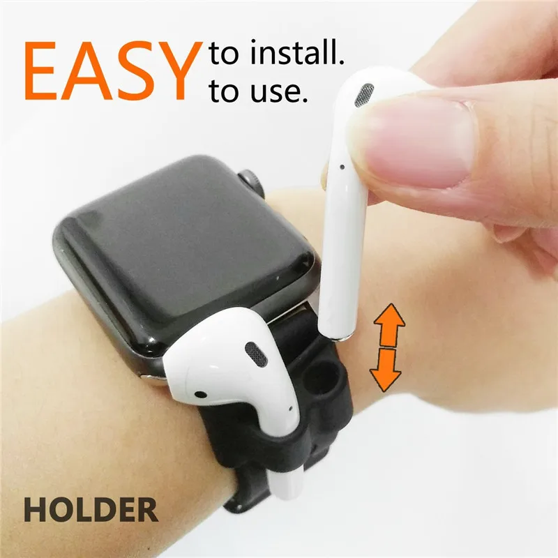 Anti-lost Silicone Bluetooth Earphone Stand Holder For AirPods Apple i7 Earphones Earbud Holder Clip For Apple Watch