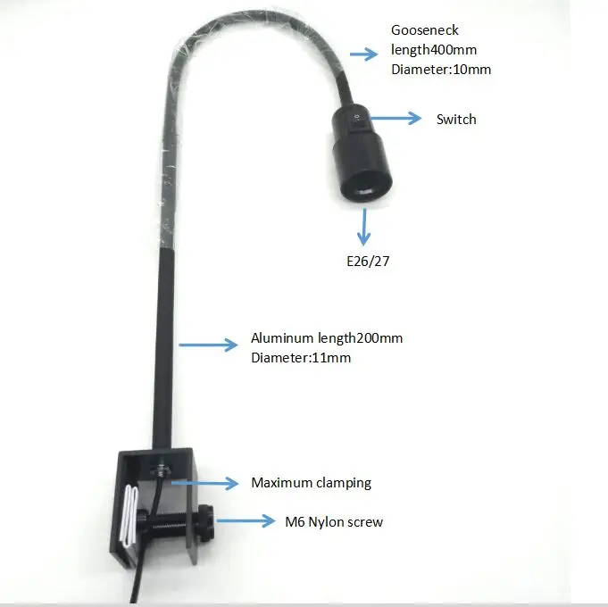 spotlight Lengthen DIY E27 lamp holder led aquarium clamp Fish Tank Clip grow light clamp coral light stand