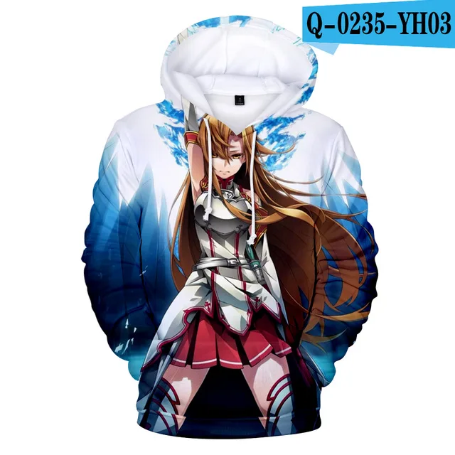 3-20 years hoodies Sword Art Online 3d printed hoodie men/boys SAO Game sweatshirt harajuku streetwear Jacket coat Kids clothes - Цвет: 3dwy-550