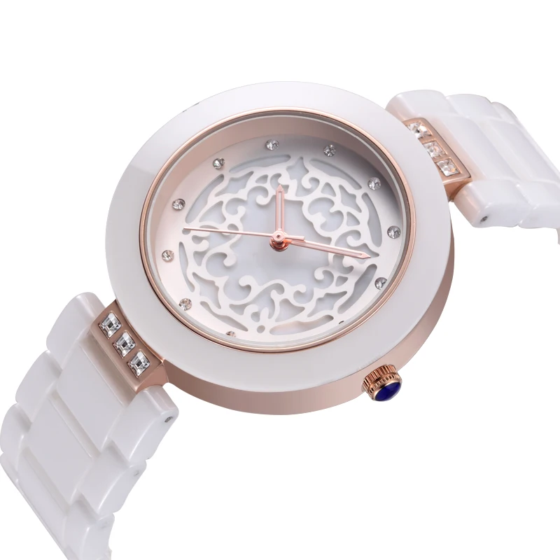 

WEIQIN White Ceramic Watch Female Fashion Waterproof Quartz Watches Best Gift Luxury Brand Women's Dress Bracelet Wristwatch