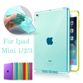 Free Shipping Top Quality Smooth TPU Soft Transparent Case Cover Skin Protector for Apple iPad Mini 1 2 3 Luxury Tablet Bags
