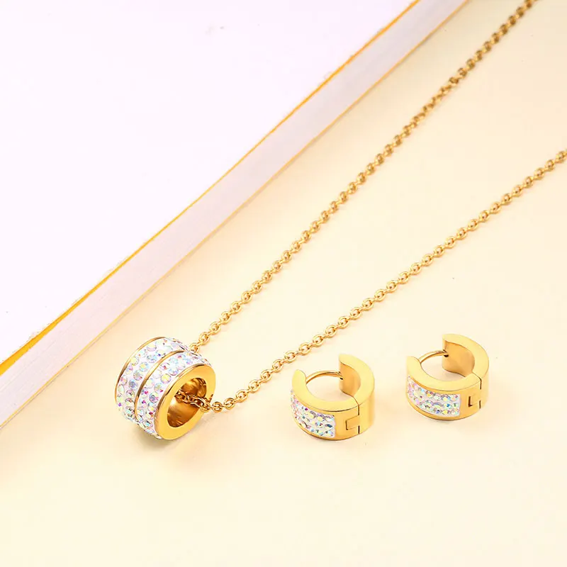 

High-grade hot sale Christmas gift jewelryearrings necklace to give girlfriend love necklace earrings set surprise birthday gift