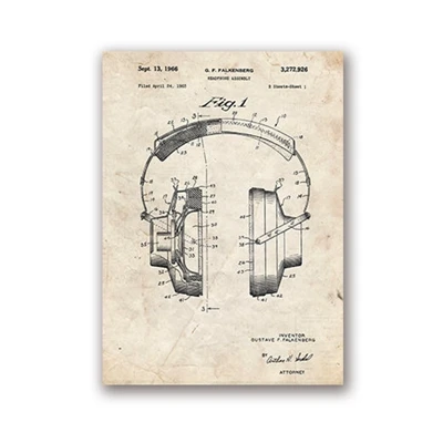 Музыкальная запись патентов винтажная схема плакаты и принты музыкальная комната настенная живопись декор настенные картины Бар Ретро плакат - Цвет: PH2415
