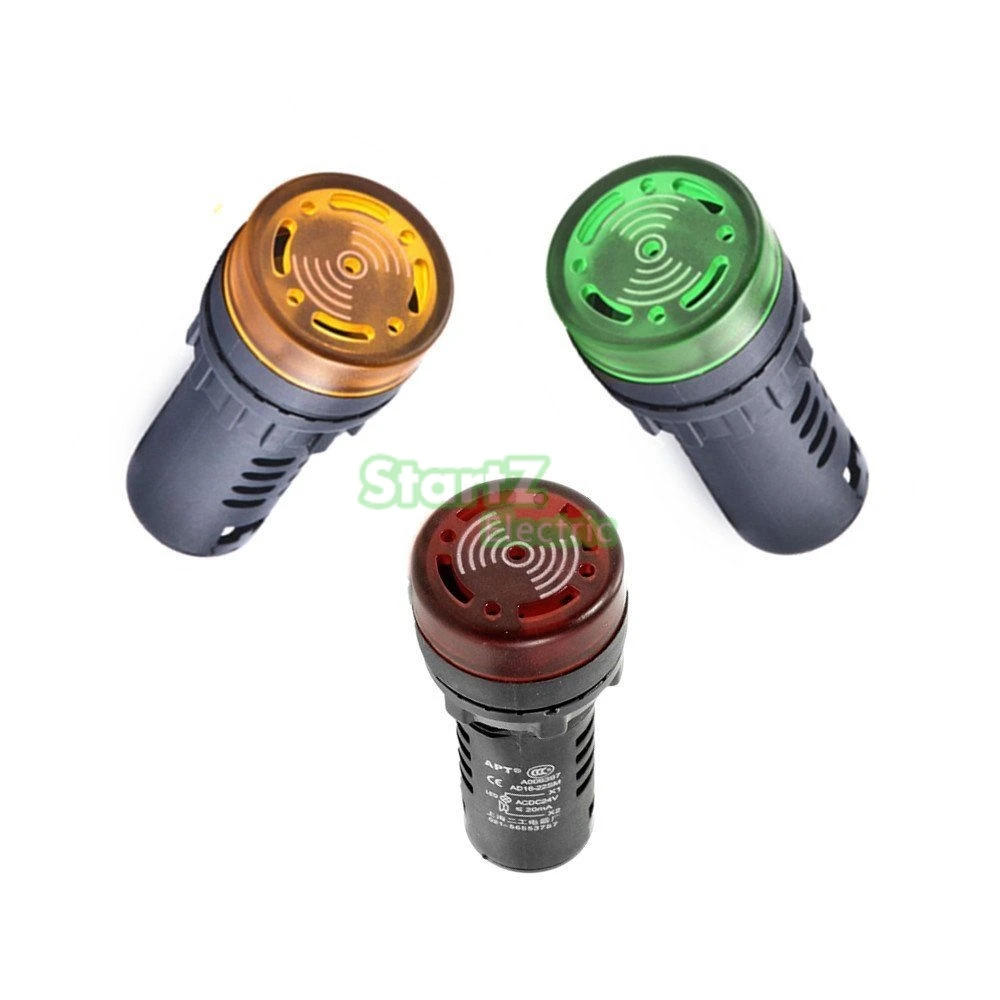 22mm Flash Light Red Green Yellow LED Active Buzzer Beep Indicator
