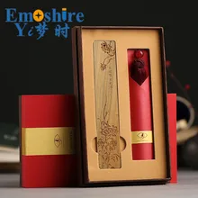 Красный древесный Закладка в китайском стиле креативный подарок сложный классический художественный кисточкой сандаловое дерево Закладка на заказ логотип надписи M067