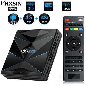 

VHXSIN HK1 SUPER TV Box 4GB 128GB Android 9.0 bt 2.4G/5G Wifi 4k Set Top Box