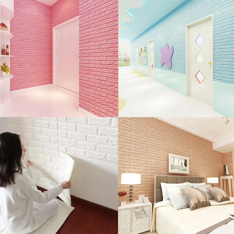 

Self-adhesive Waterproof Wall Sticker PE Foam Art Wall Panels for Living Room Bedroom Background Wall Decor