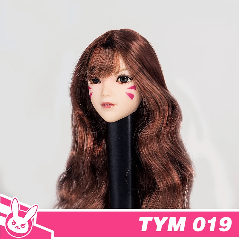Масштаб 1/6 TMY019 голова девушки D.VA резная модель с костюмом медсестры для 12 дюймов