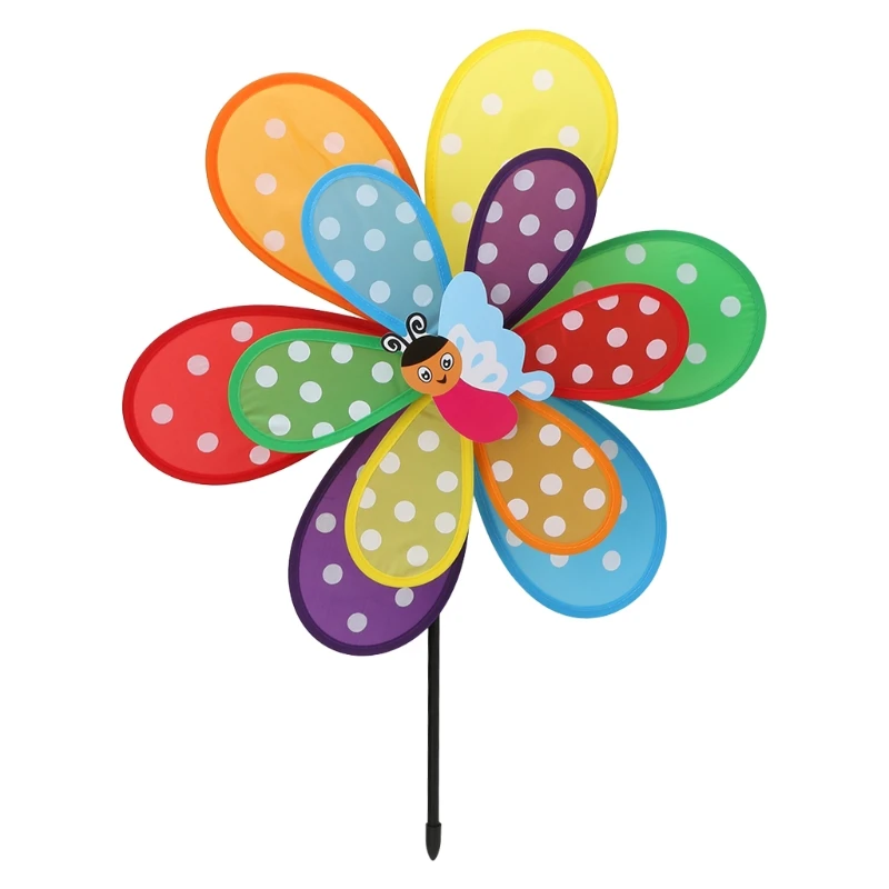 

Double Layer Insect Windmill Colorful Wind Spinner Kids Toy Yard Garden Decor Oct20-B