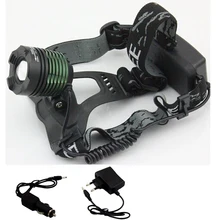 Водонепроницаемая лампа T6 Led Фонари налобный фонарь 2000 люмен лобовой фары зарядное устройство для фонарика+ автомобиля Зарядное устройство