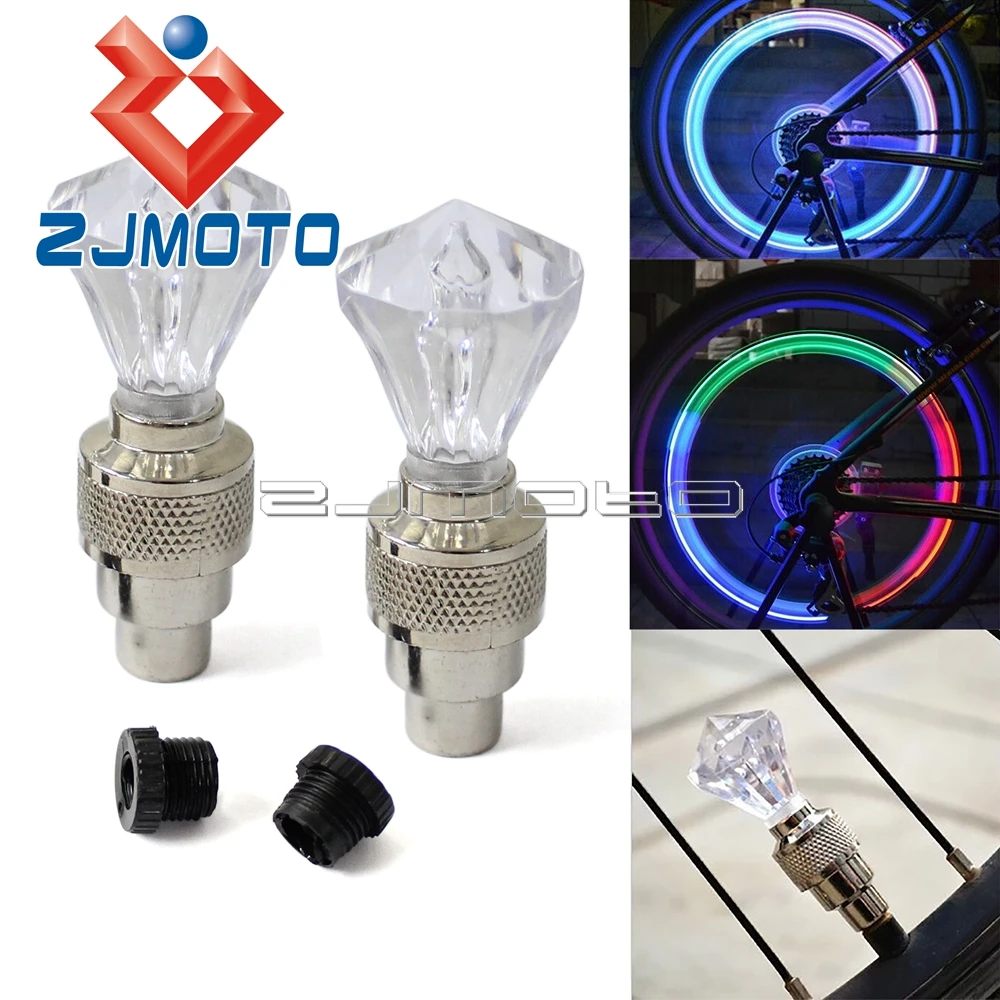 2 x LED Tire Valve Cap Lamp Spoke Light Flash For Bike Bicycle Car