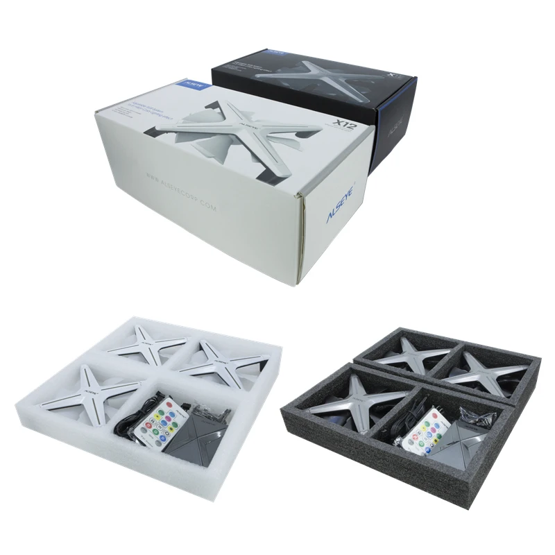 ALSEYE X12 RGB Fan 3pieces 120mm PC Fan Set with Romote control Compatible with Asus Gigabyte Msi Motherboard RGB Control
