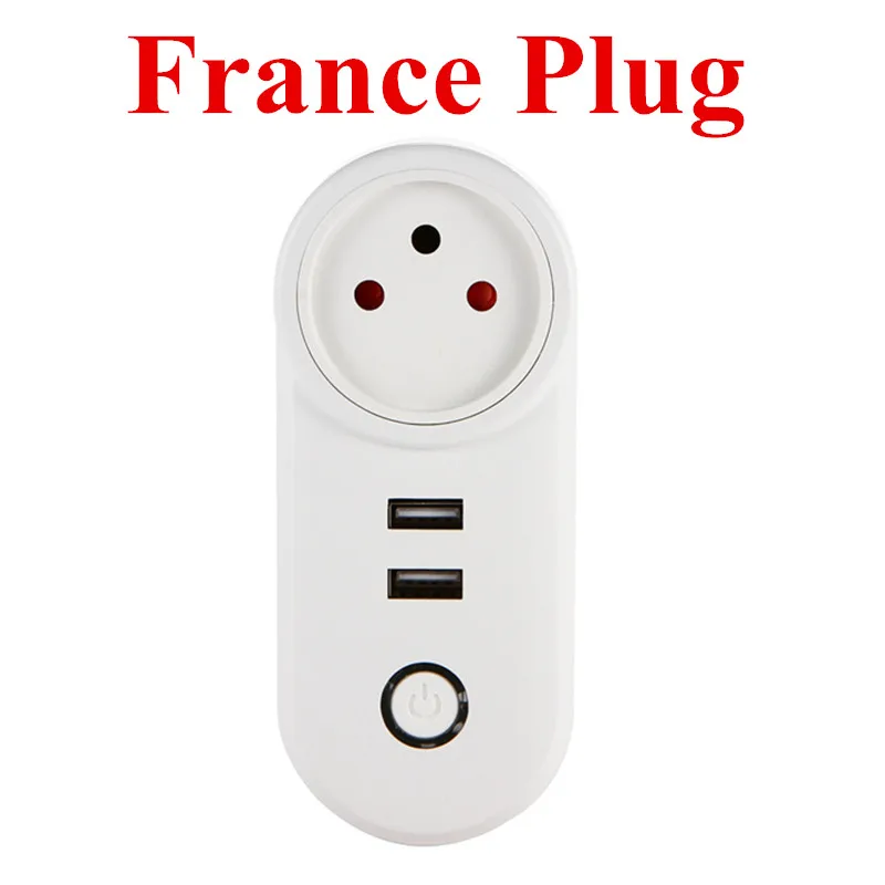 ЕС/Великобритания/США умный дом штекер беспроводной wifi Пульт дистанционного управления розетка Голосовое управление синхронизация умная розетка мощность разъем поддержка Alexa Google - Цвет: France Plug