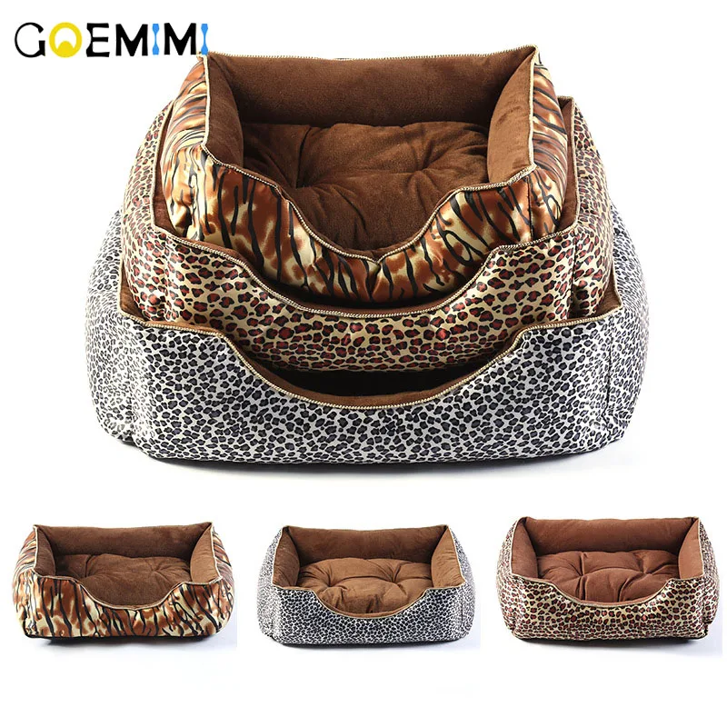 

New Arrival Dog Soft Bed Leopard Fashion Pet Kennel Removeable Pillow Puppy Warm Bed sofa High Quality Pet Products