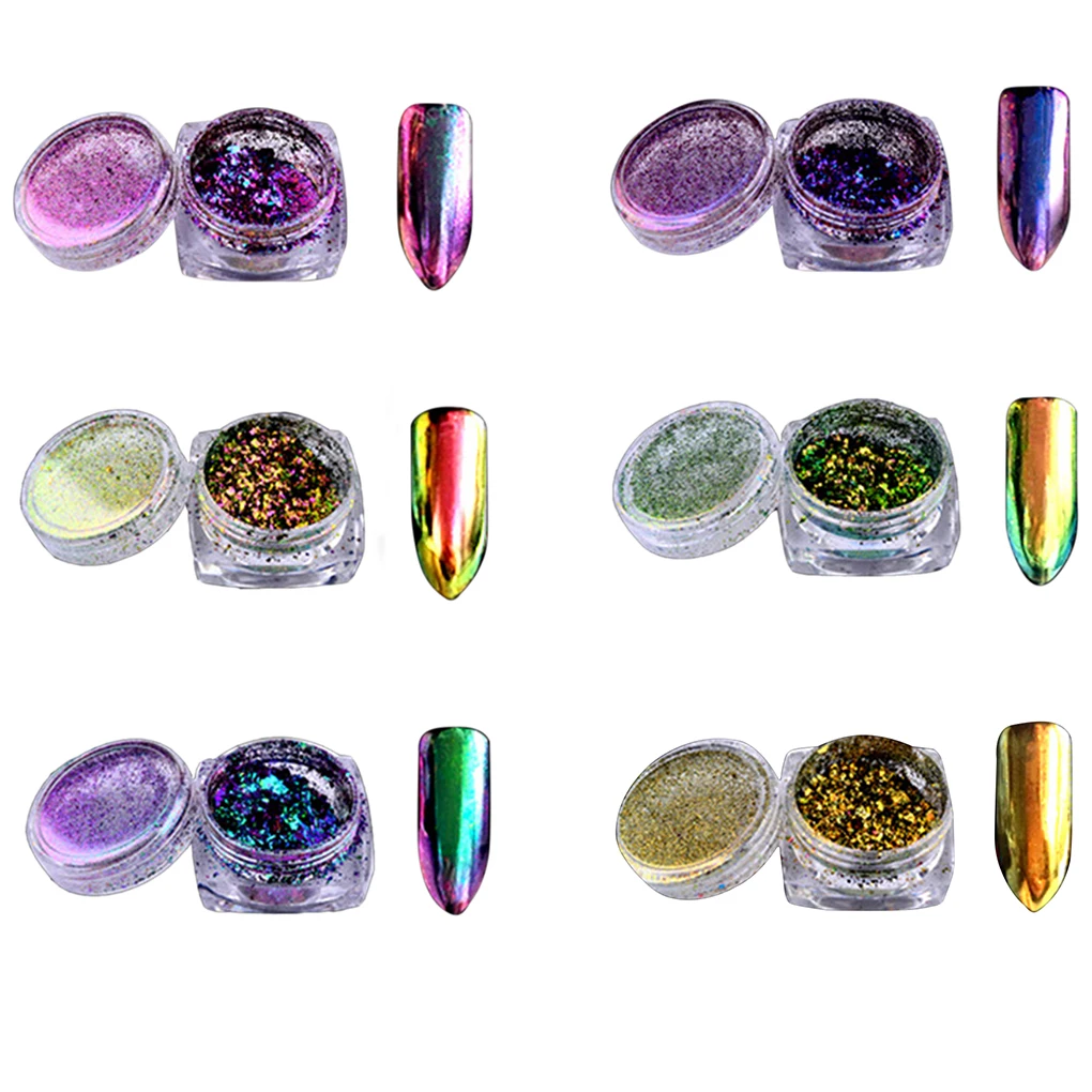 

2018 New Glitter Mirror Nail Powder Temperature Optical Color Change Powder DIY Nail Art Makeup Tools