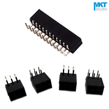 

100Pcs Black 5557 Series 4.2mm Pitch Right Angle Pins Double Rows Male Box Header 14P 16P 18P