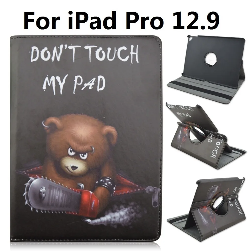 Bear Don't Touch My Pad Pattern 360 Degree Rotating Stand Cartoon