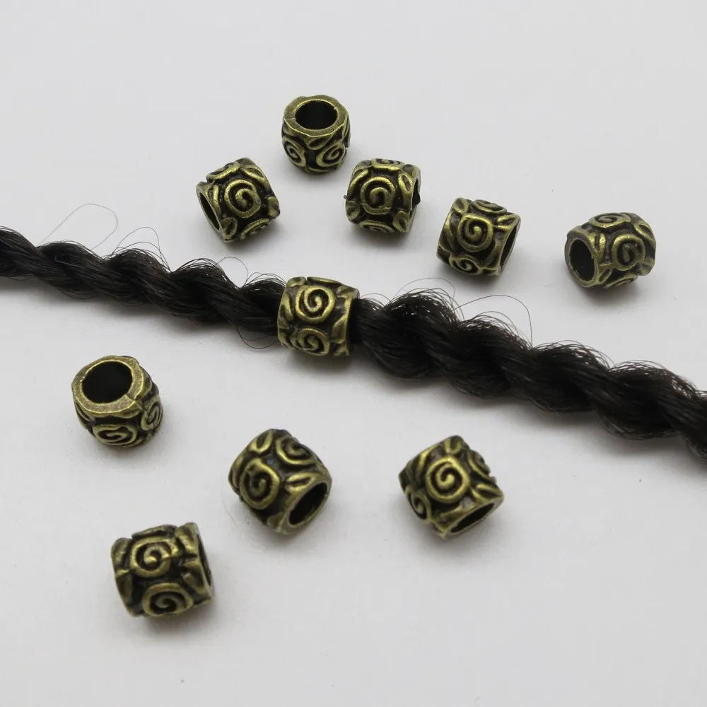 10pcs 20pcs Antique Bronze 8/8.9mm hair braid dread dreadlock beads
