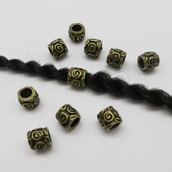 

10pcs-20pcs Antique Bronze 8/8.9mm hair braid dread dreadlock beads cuffs approx 5.2mm inner hole