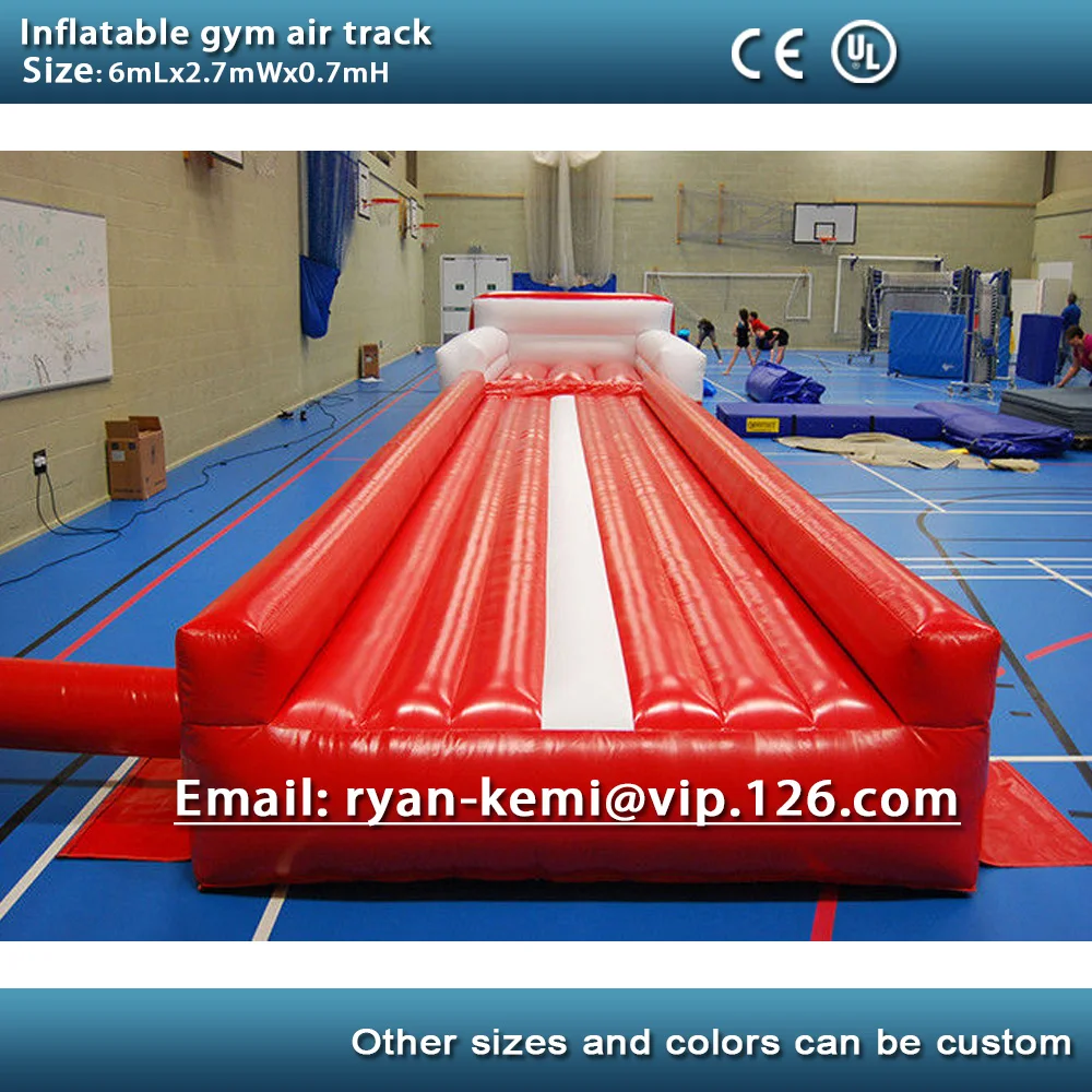 Free shipping 6m 20ft inflatable air track inflatable tumble track gymnastics inflatable air mat for gym