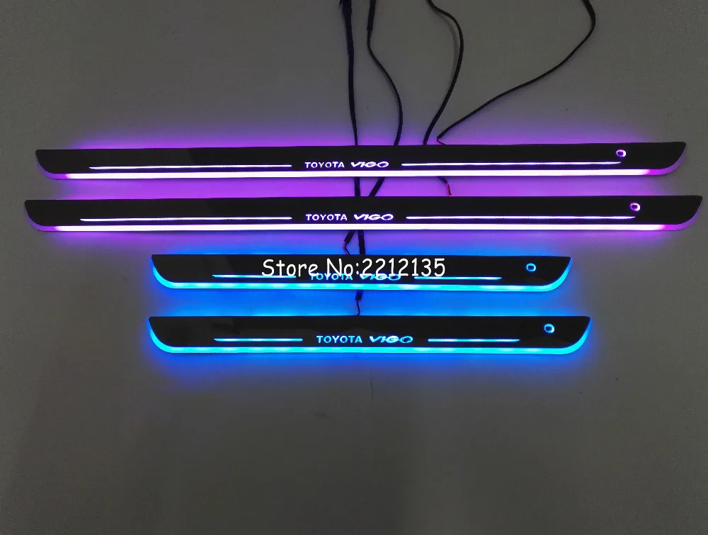 

FREE SHIPPING 7 Colors LED Door Sill Plate For TOYOTA VIGO 2008-2013 Car LED Moving Accessories Welcome Pedal Running board